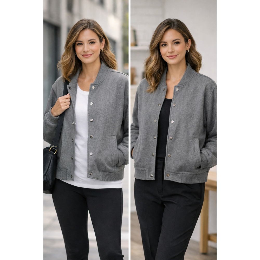LOFT‎ Soft Gray Bomber Jacket | Women's XXL | NWT Cozy Chic